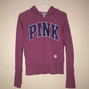 pink zip sweatshirt